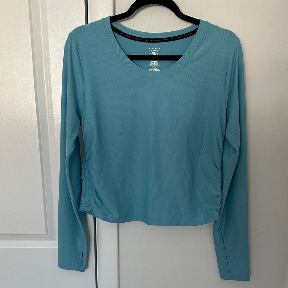 Athleta Teal Long-Sleeve Performance Top